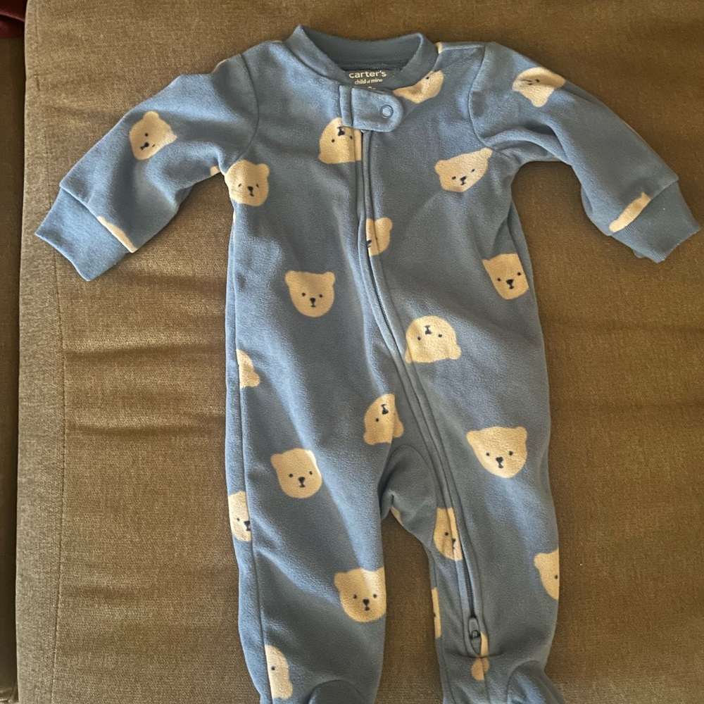 Carter's Cozy Blue Bear Pattern Footie